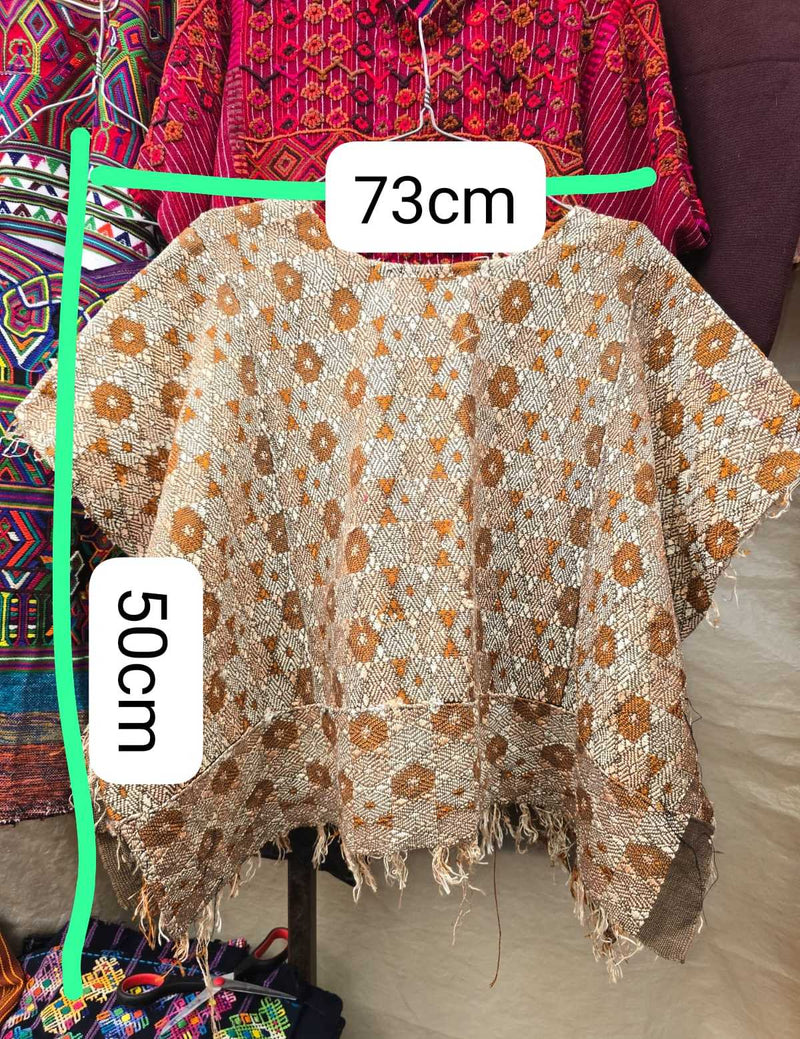 Cream and Brown Coban Huipil #6-157