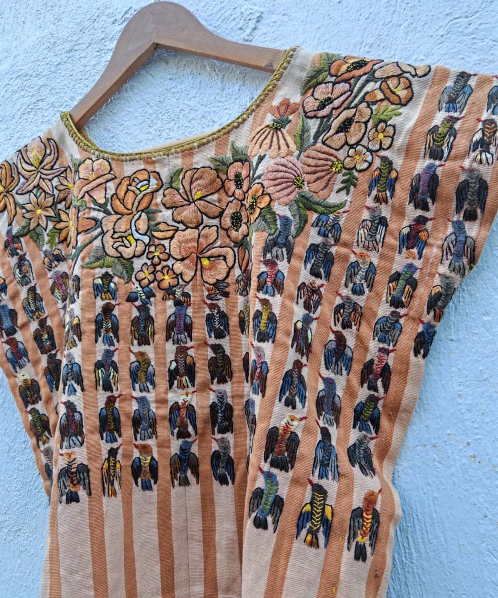 Brown and Beige Santiago Huipil