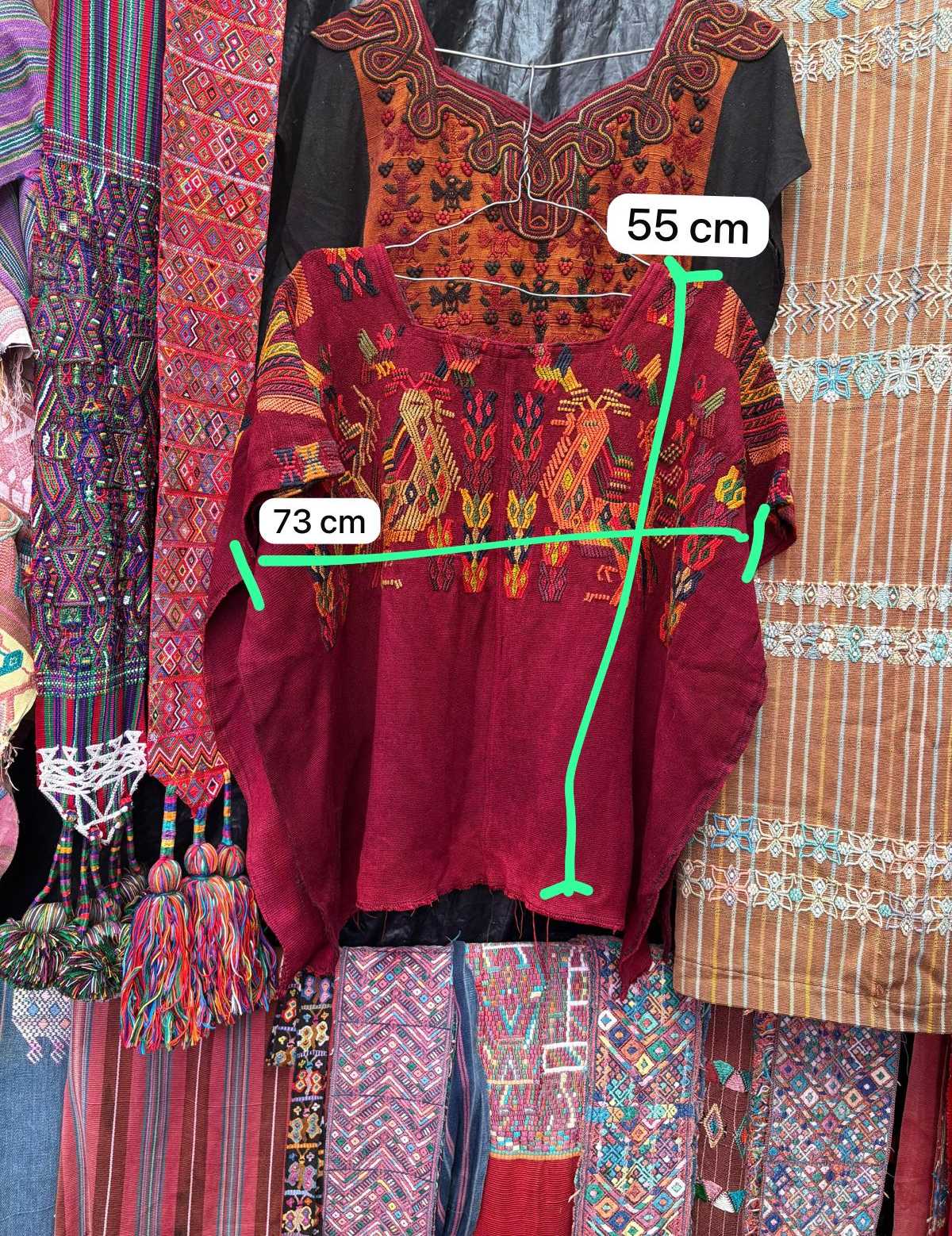 (Reservado para Jo) Huipil Chajul color borgoña #1-56