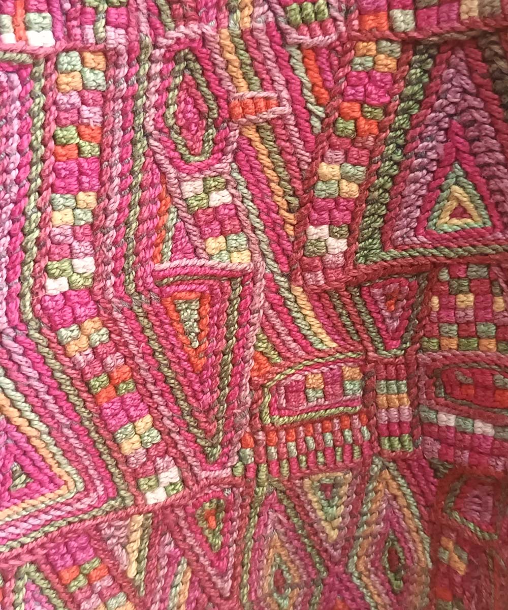 Pink, Yellow and Blue Nebaj Huipil
