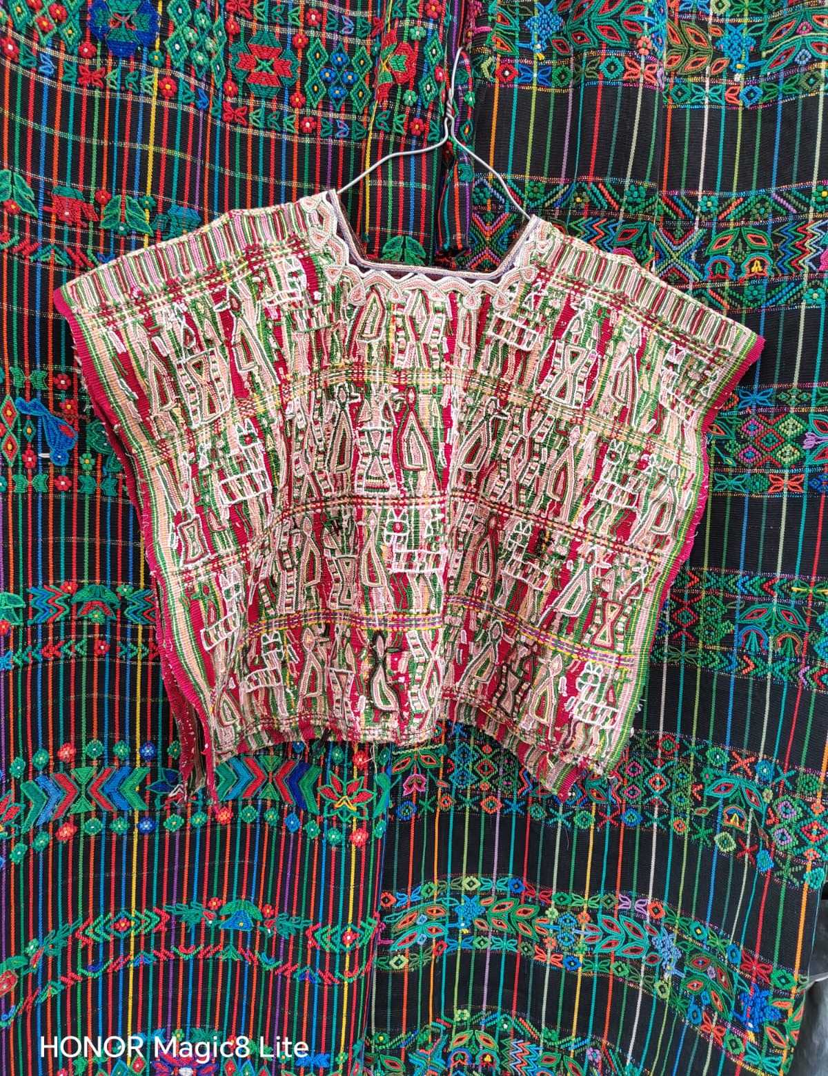 Traditional red and green Nebaj huipil #4-6