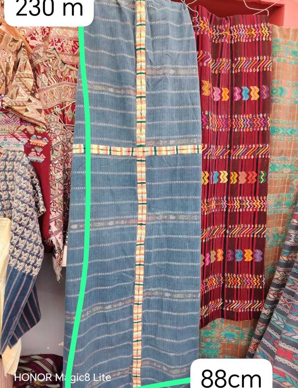 Indigo with geometric randa Chichicastenago corte #5-343