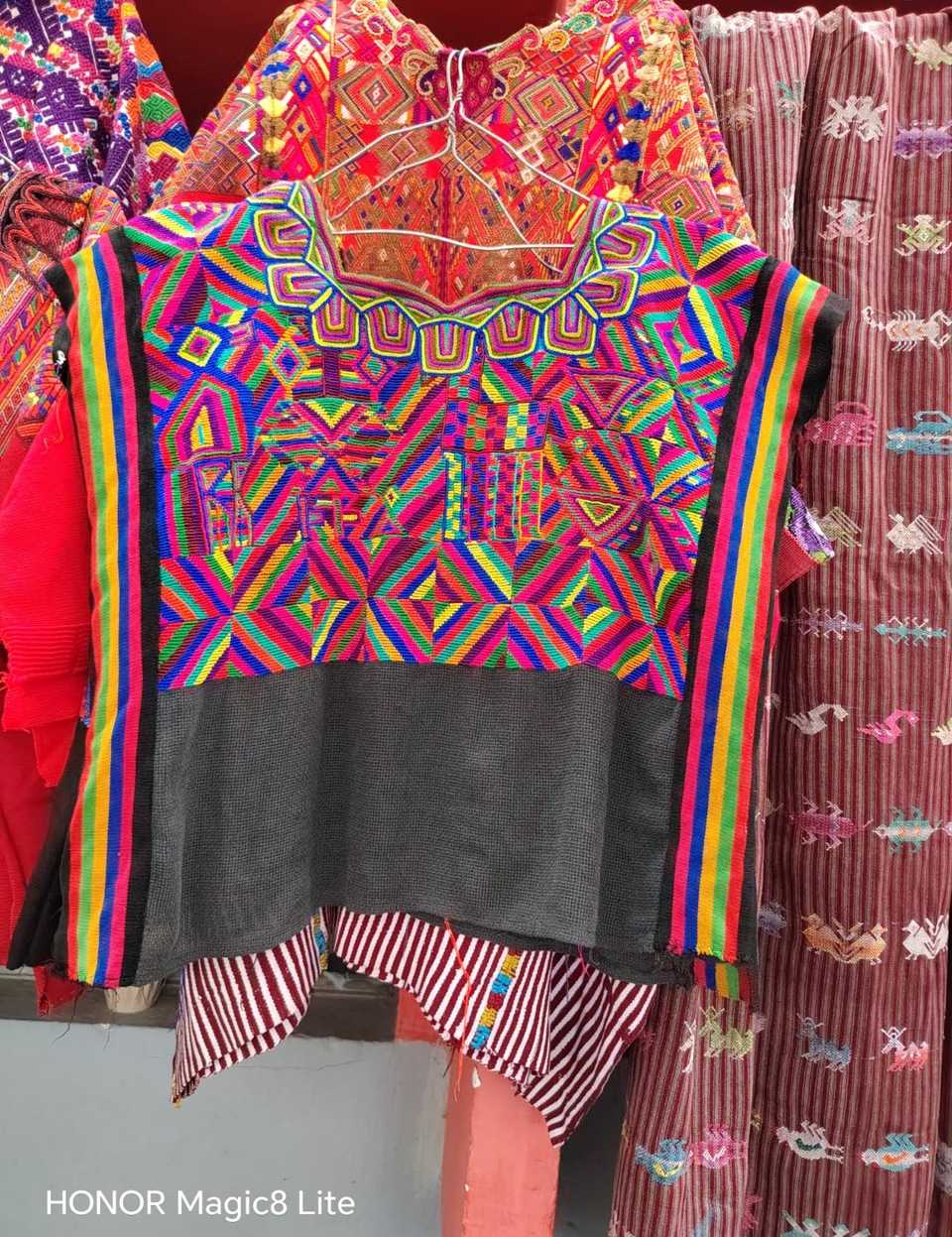 Pink and black Nebaj huipil #6-4
