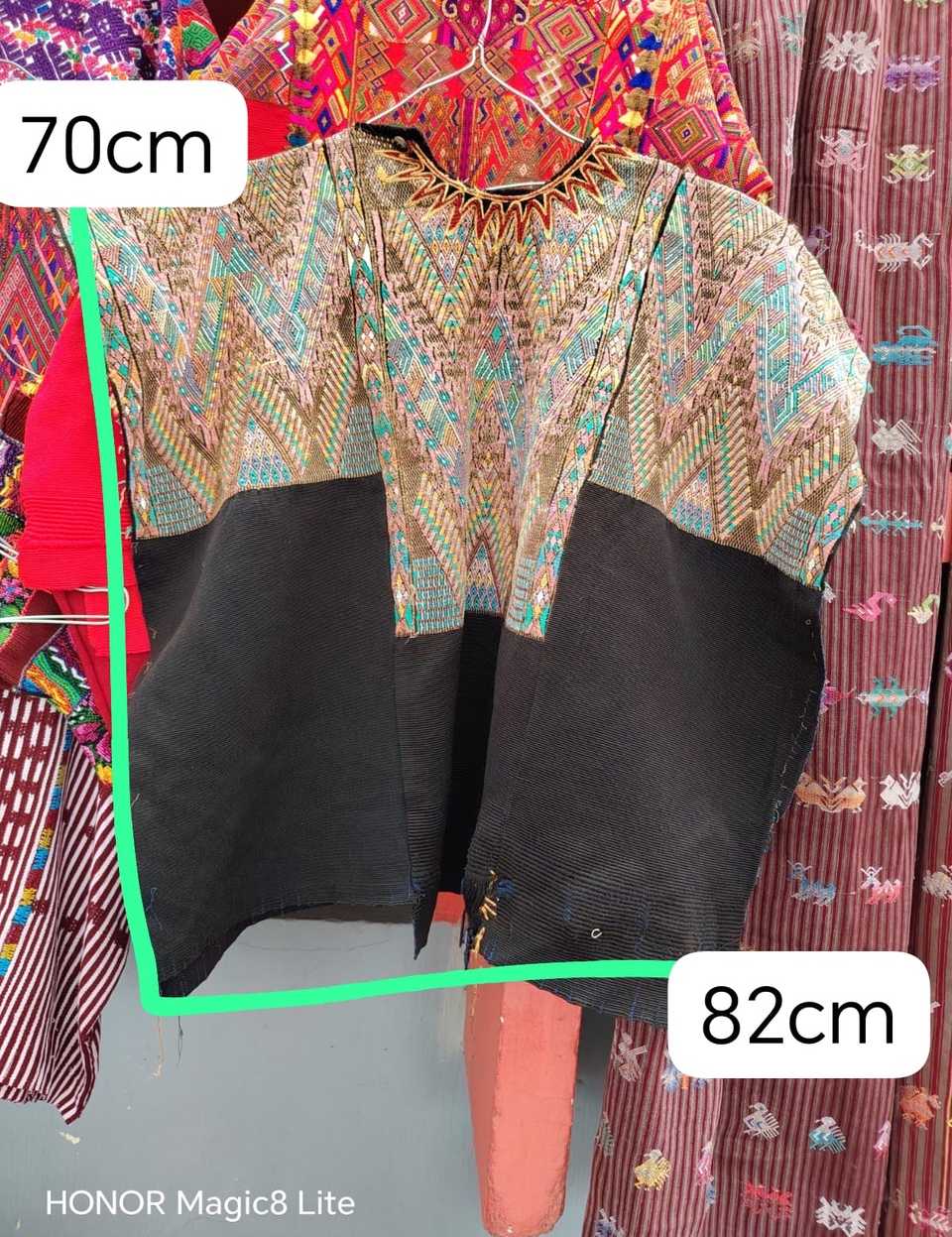 Brown, turquoise and black Chichicastenango huipil #6-16