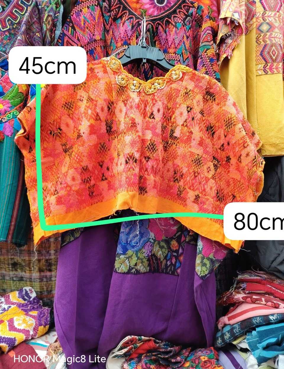 Orange and pink Coban huipil #4-253