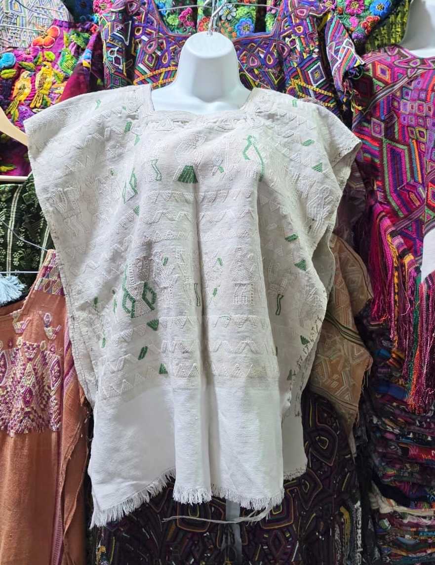 White and blush Nebaj huipil #6-118