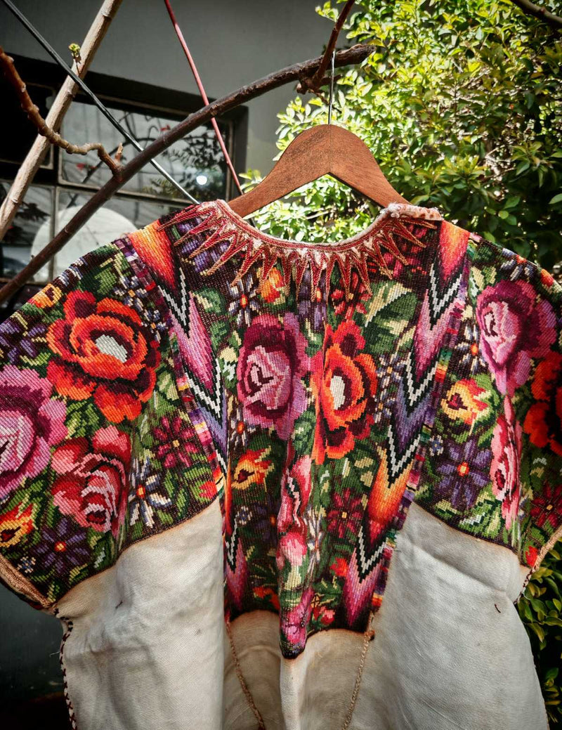 Roses Chichicastenango huipil #2-82