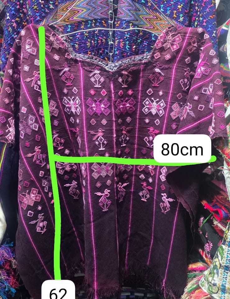 Berry butterflies San Lucas Toliman huipil #2-60