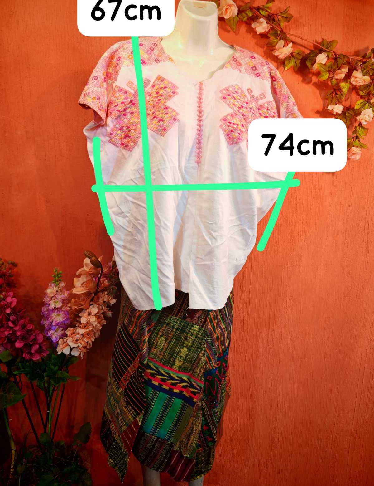 Pink butterfly Nahuala huipil #4-14