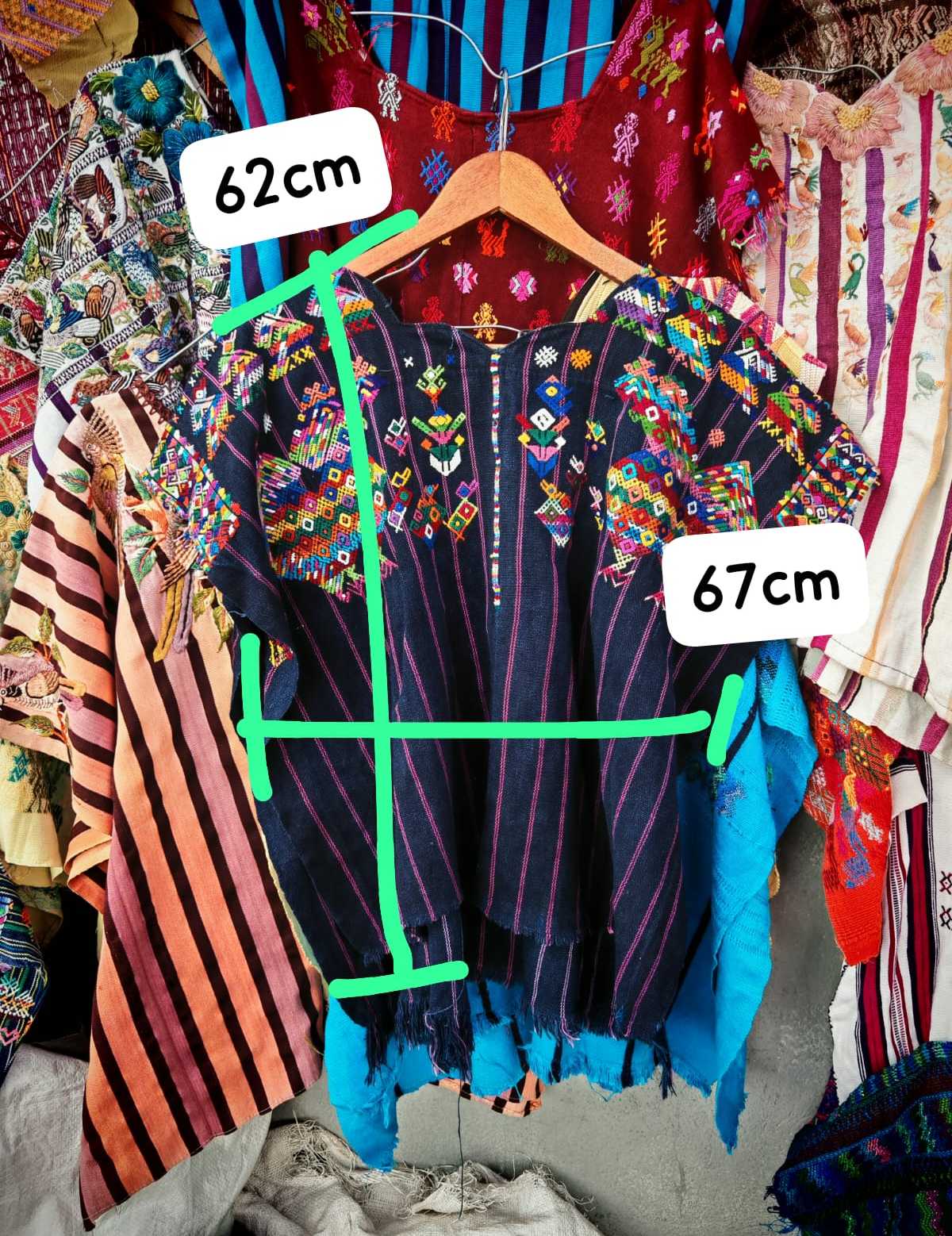 Huipil nahuala azul marino #2-78