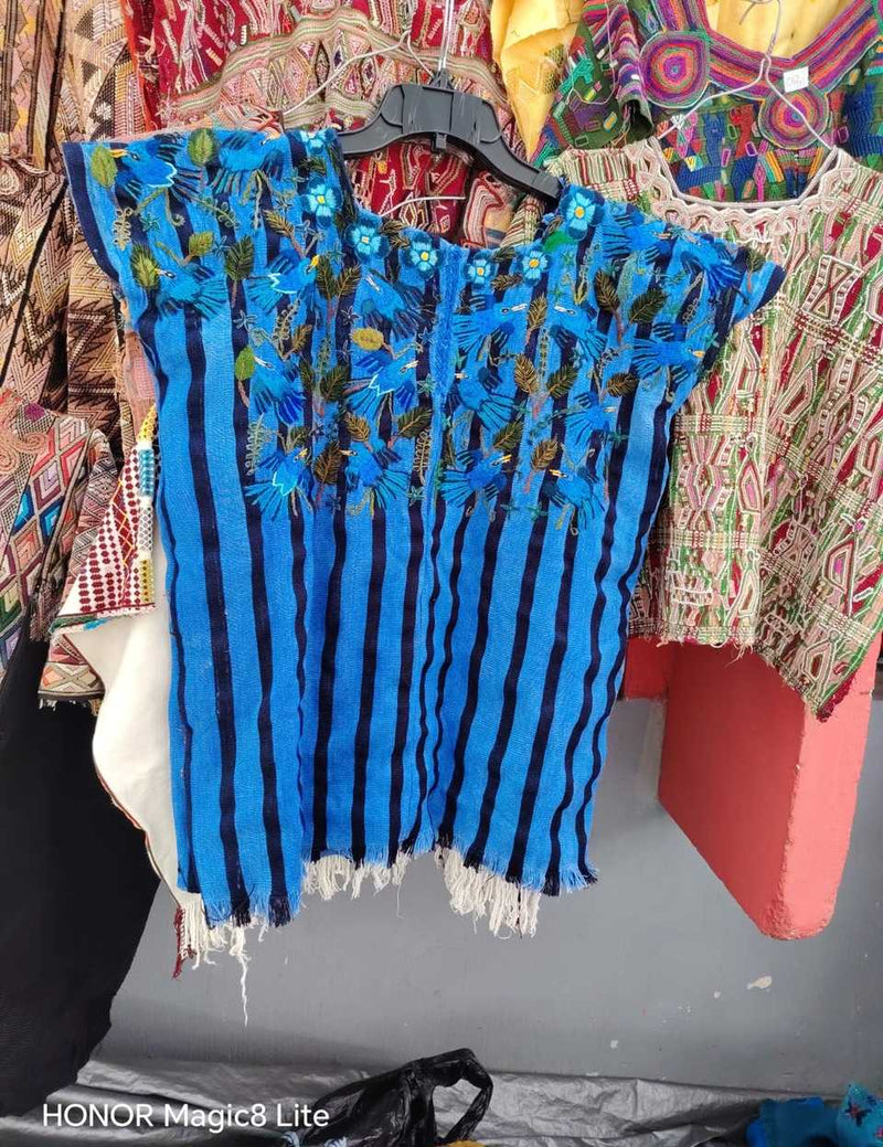 Bright blue Santiago huipil #5-39