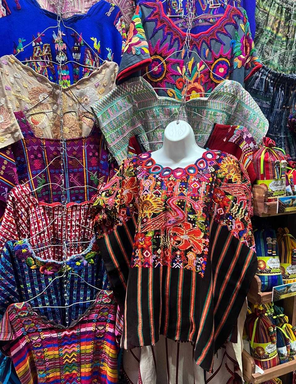 Colourful silk Chichicastenango huipil #5-245