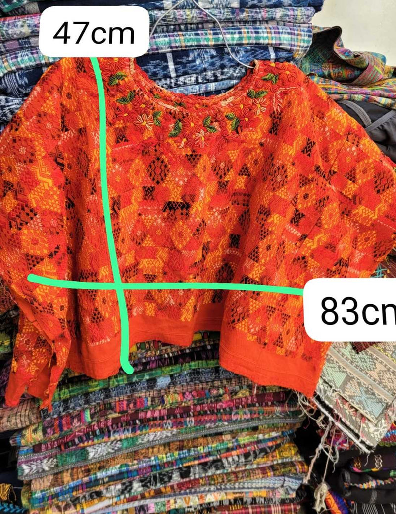 Orange Coban huipil #2-29