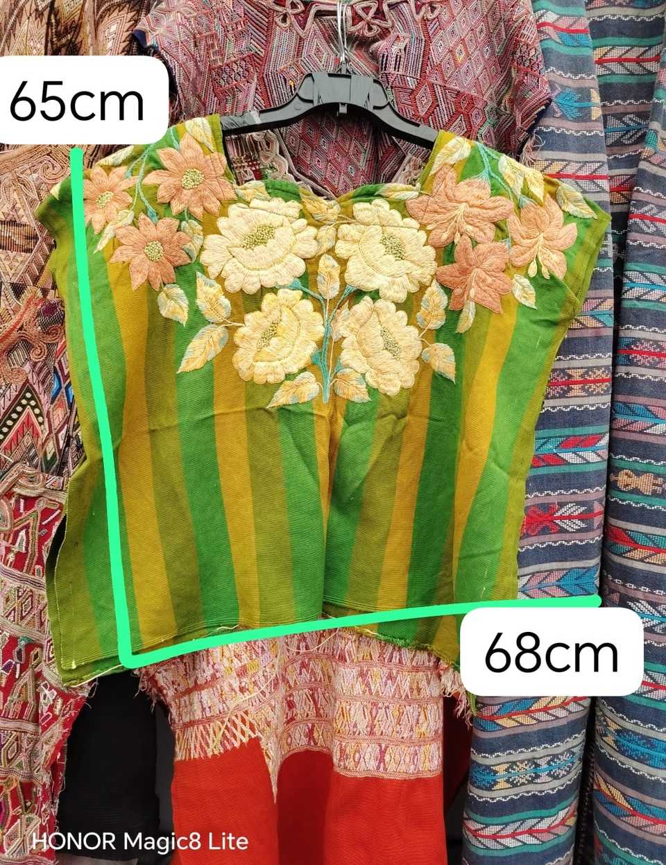 Green and primrose Santiago huipil #4-333