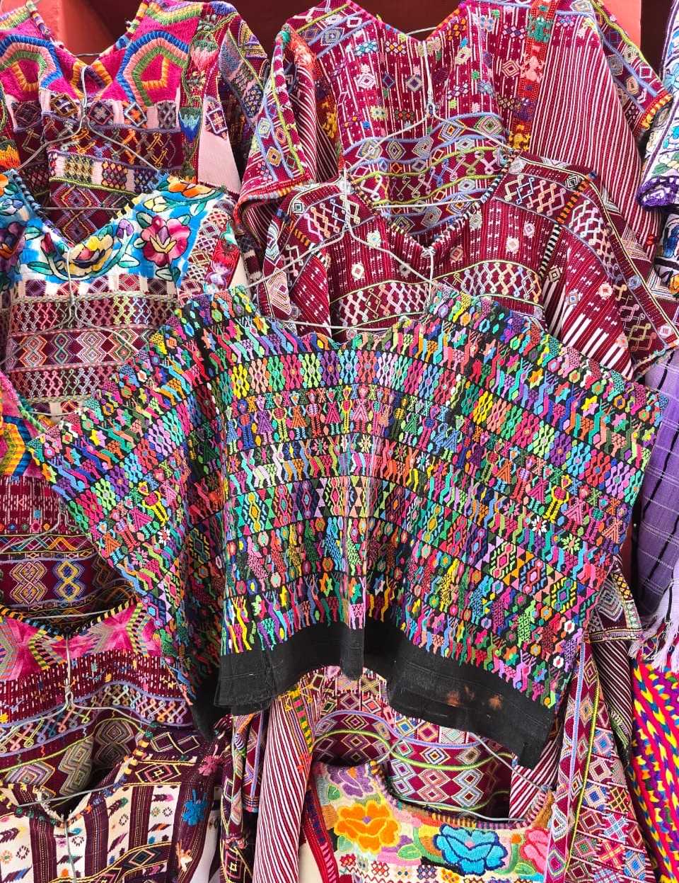 Colourful on Black Coban Huipil #6-384