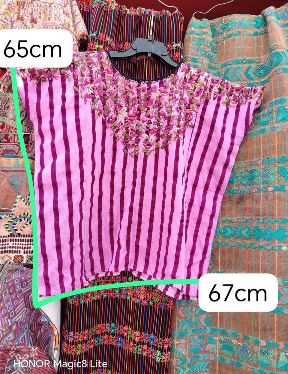 Pink and burgundy Santiago huipil #5-133