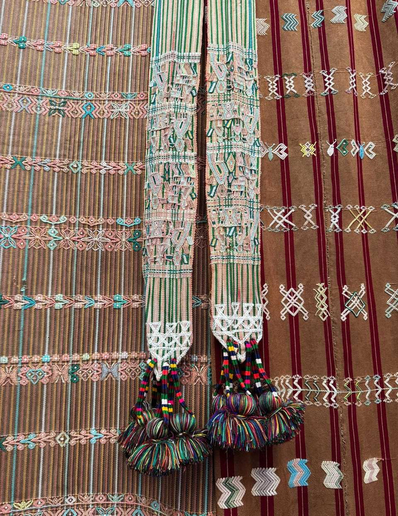 Coral and green Nebaj tocoyal #5-150