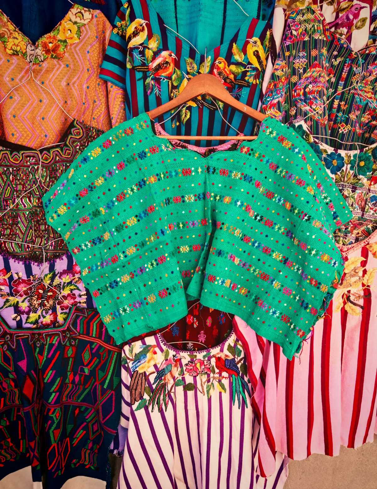 Green Coban huipil #2-15