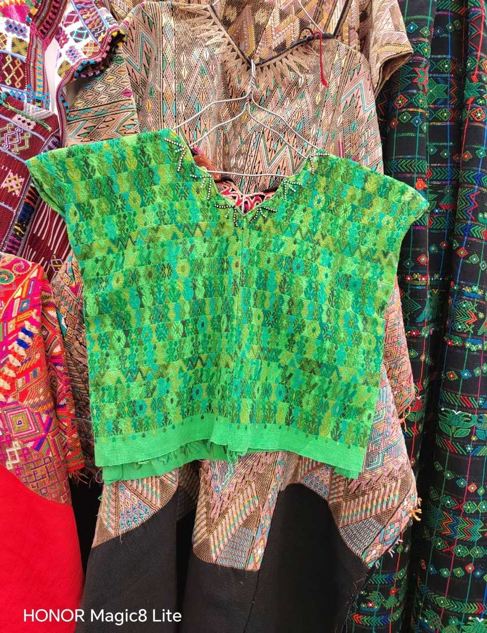 Kelly green Coban huipil #5-419