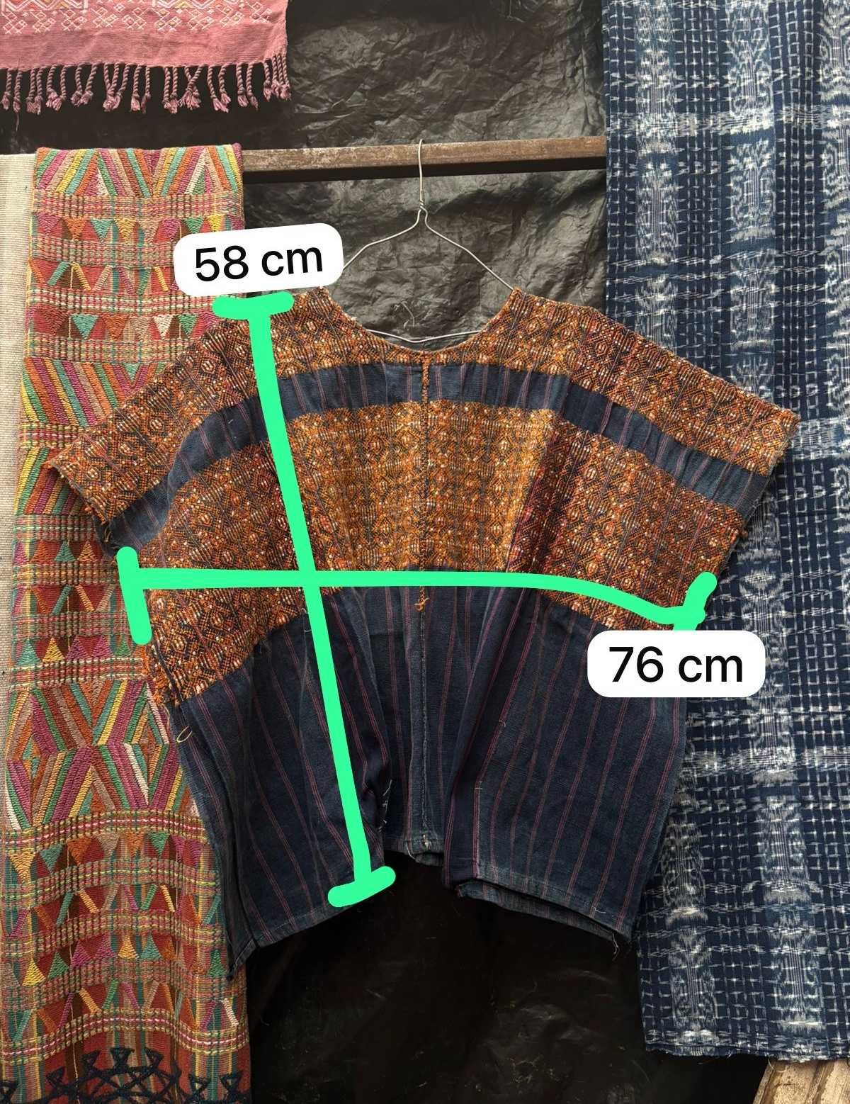 Dark indigo and brown Nahuala huipil #4-106