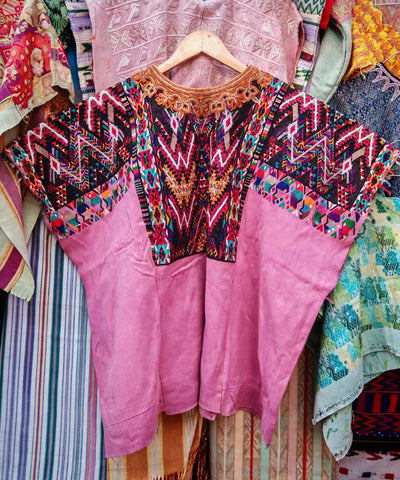 Chichi huipil in disco pink