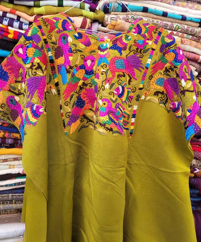 Vintage Guatemalan huipil with handwoven Mayan embroidery