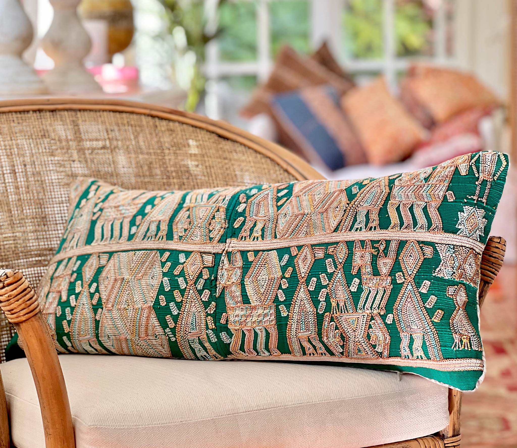 Beige and Green Nebaj Pillow