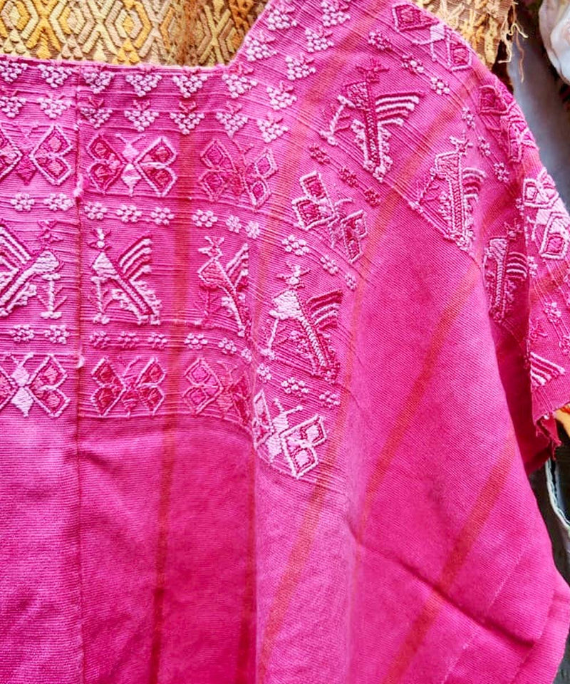 Hot pink San Lucas Toliman huipil