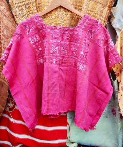 1 yellow and 1 fuchsia huipil for Stefany