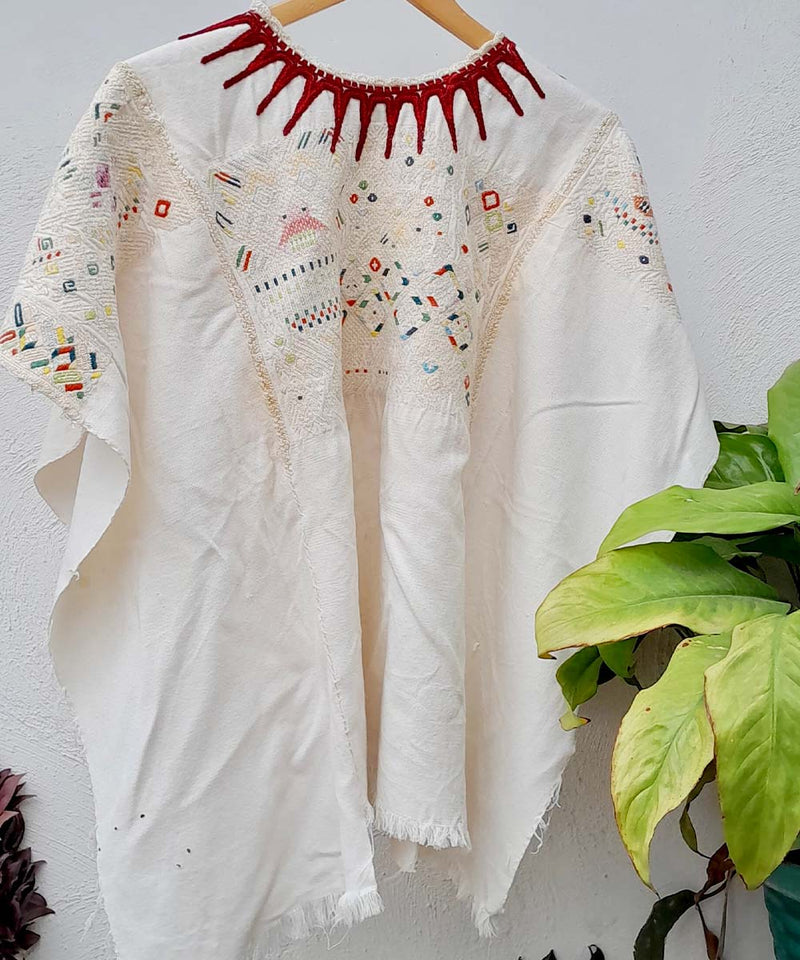 Embroidered Guatemalan huipil - vintage textile