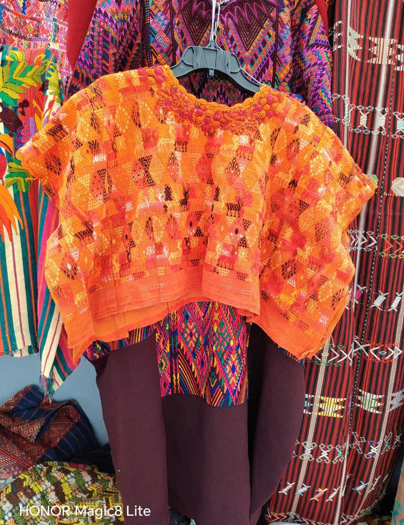 Bright Orange Coban Huipil #6-401