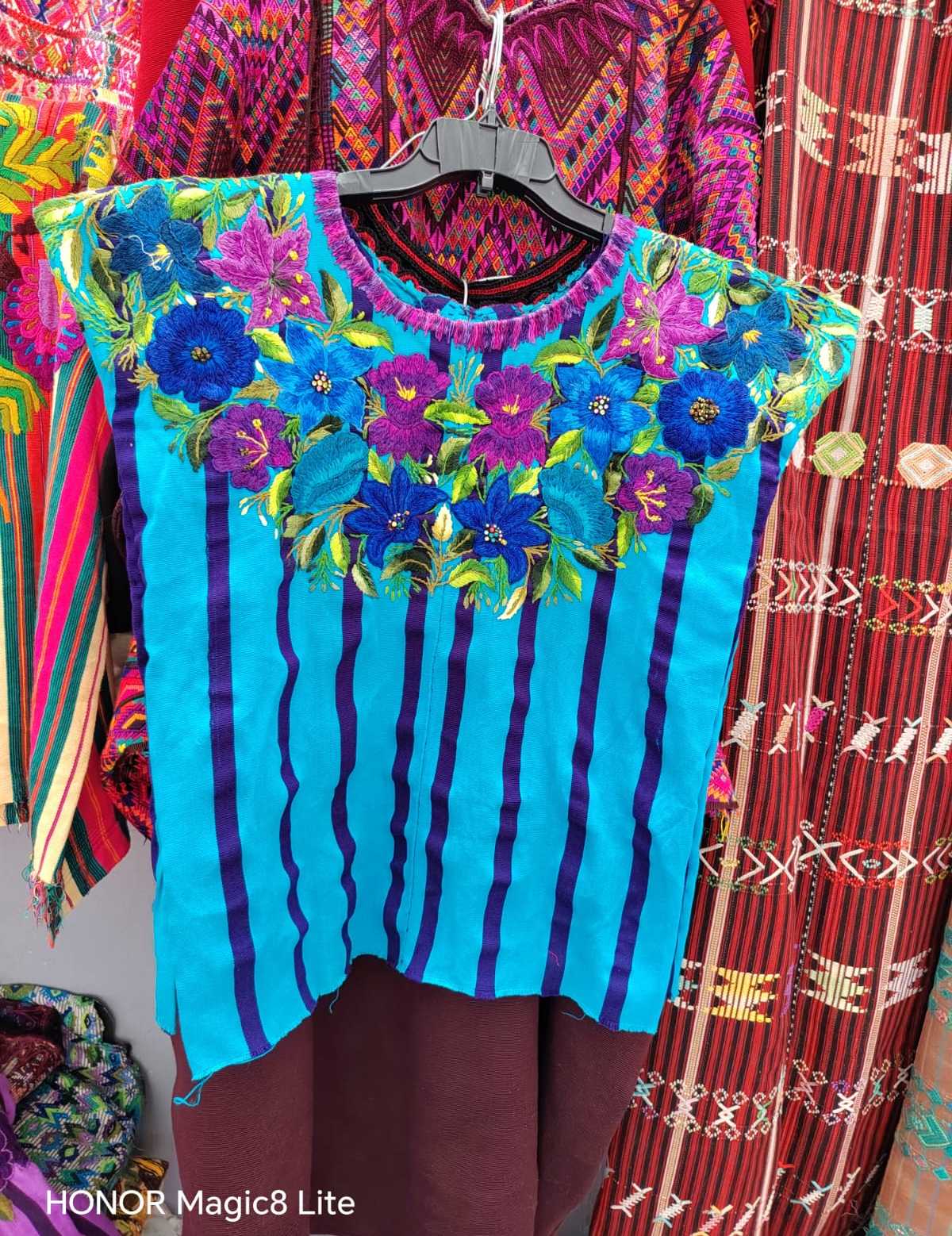 Blue and Fuchsia Santiago Huipil #6-411