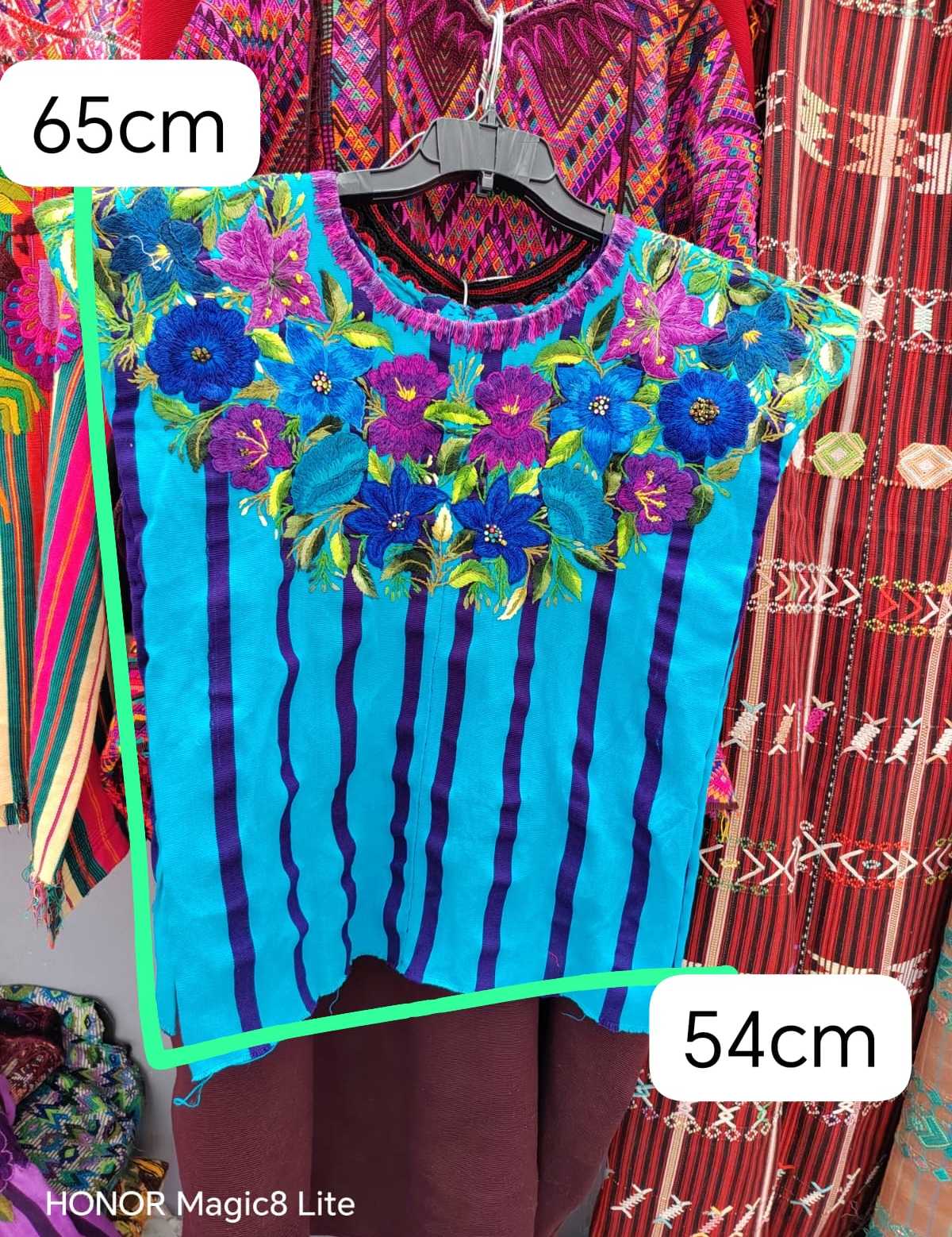 Blue and Fuchsia Santiago Huipil #6-411