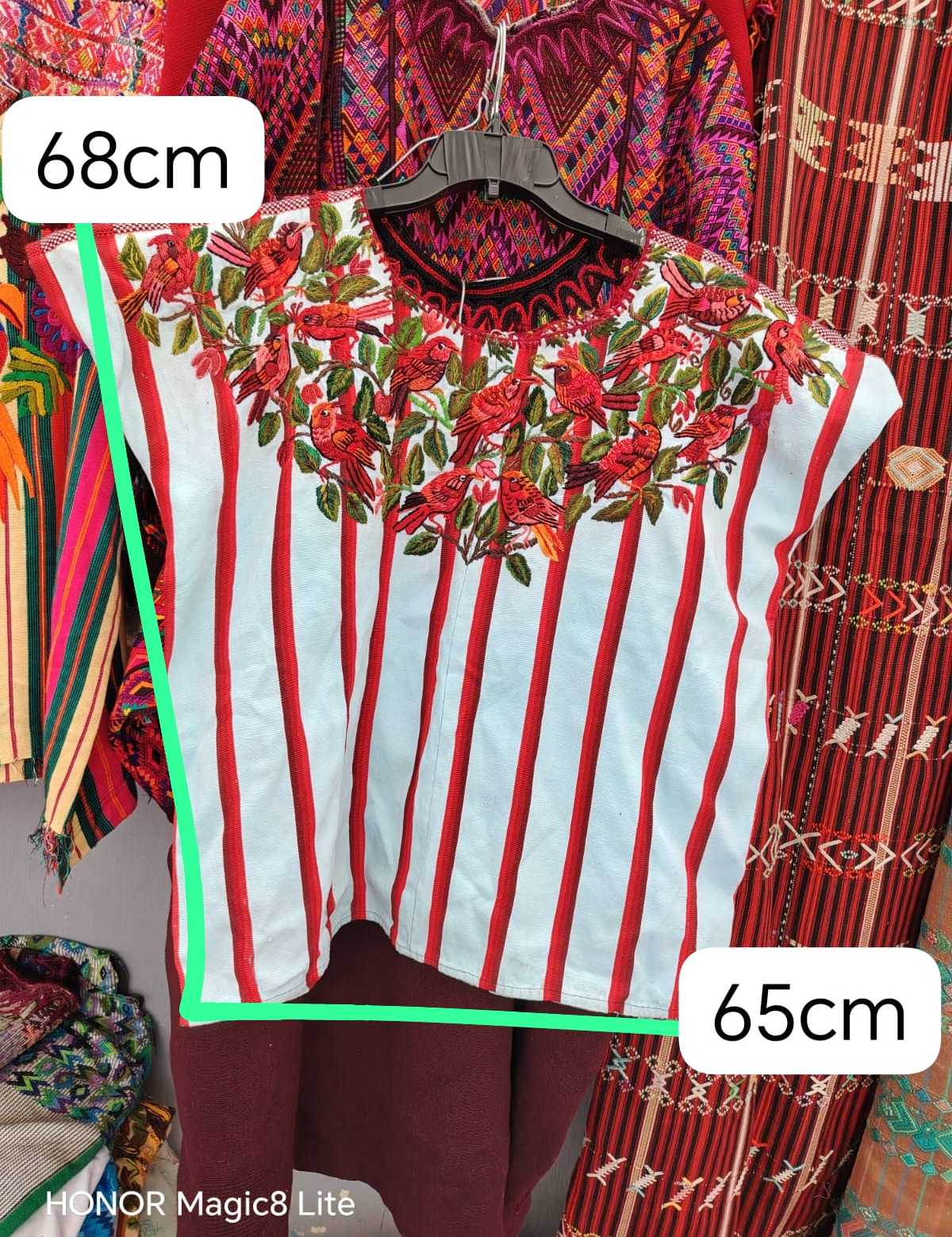 Red and White Striped Santiago Huipil #6-416