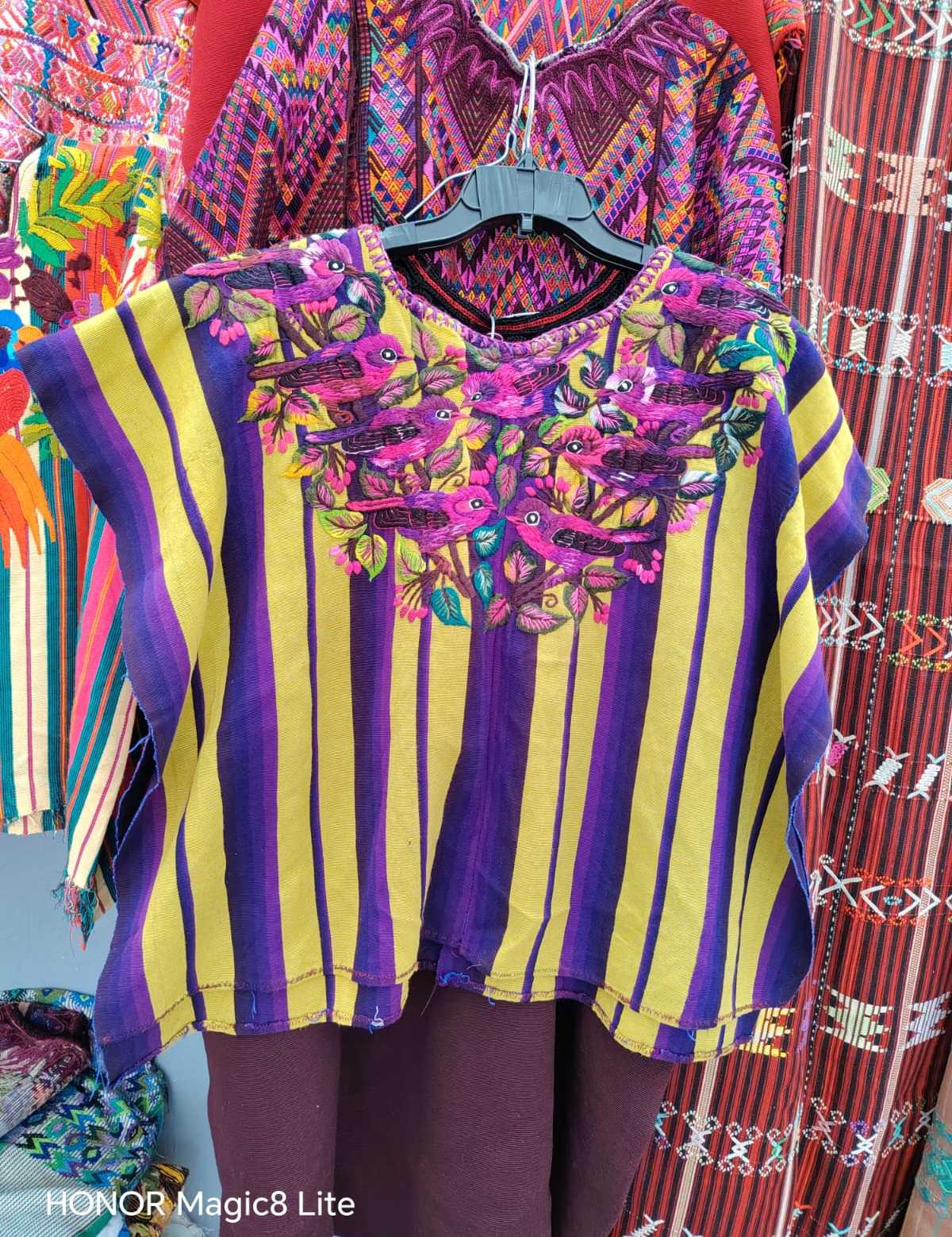 Purple and Yellow Striped Santiago Huipil #6-418
