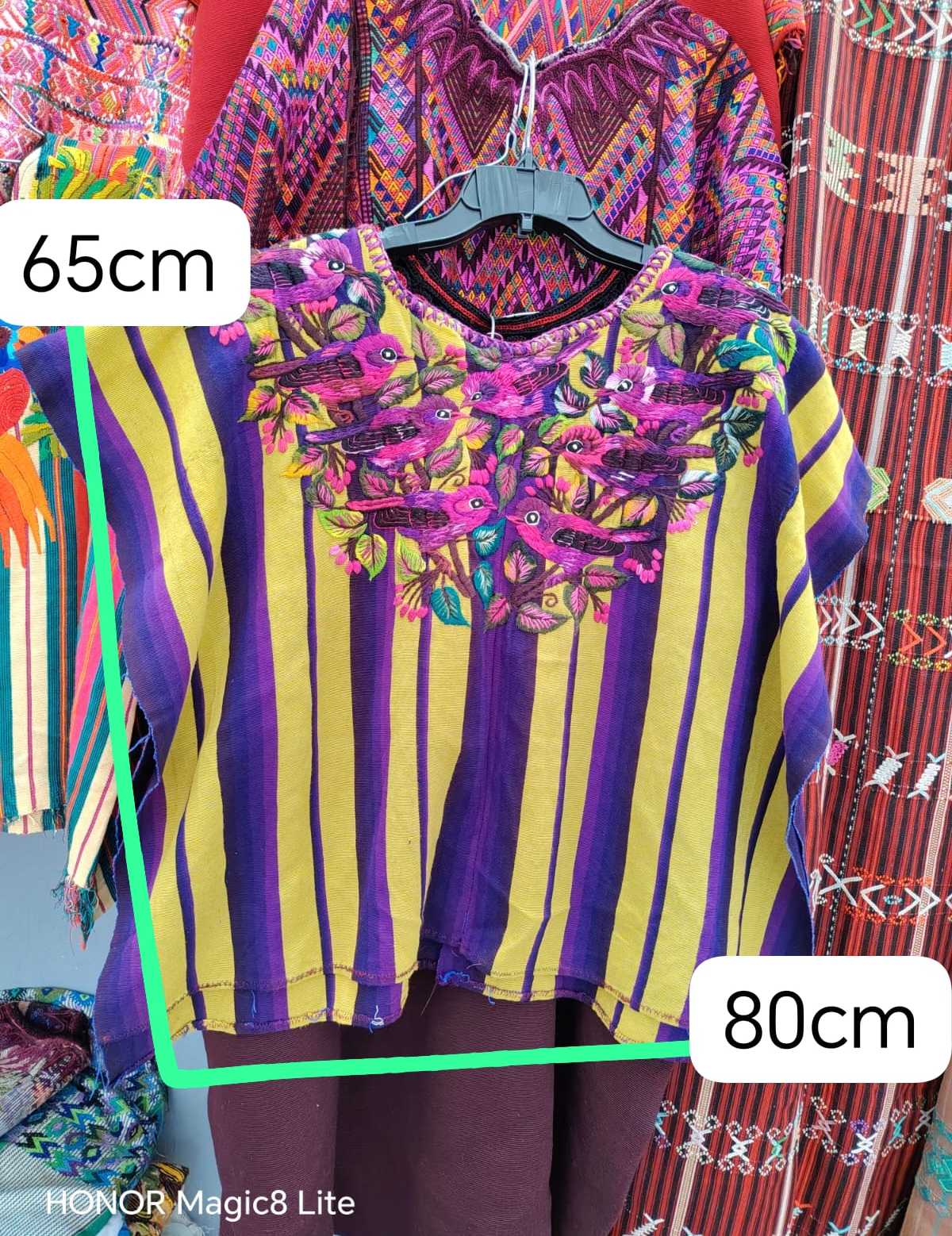 Purple and Yellow Striped Santiago Huipil #6-418