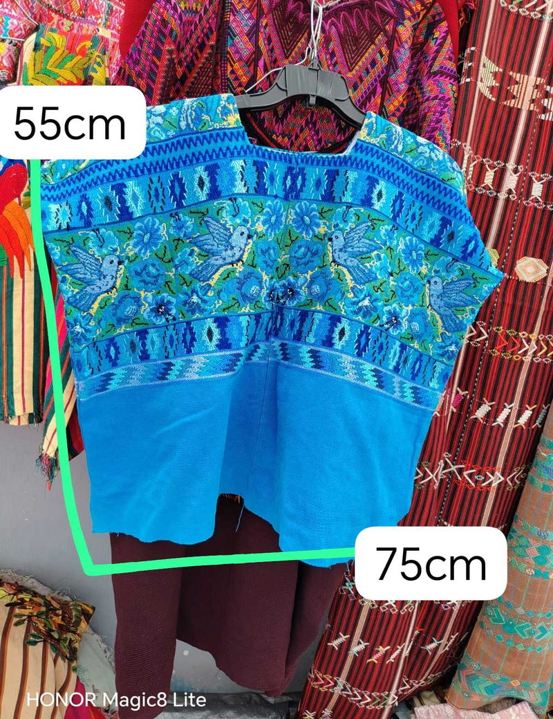 Bright Blue Birds Comalapa Huipil #6-425