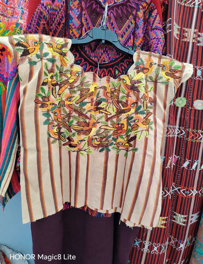 Brown and Cream Striped Santiago Huipil #6-426