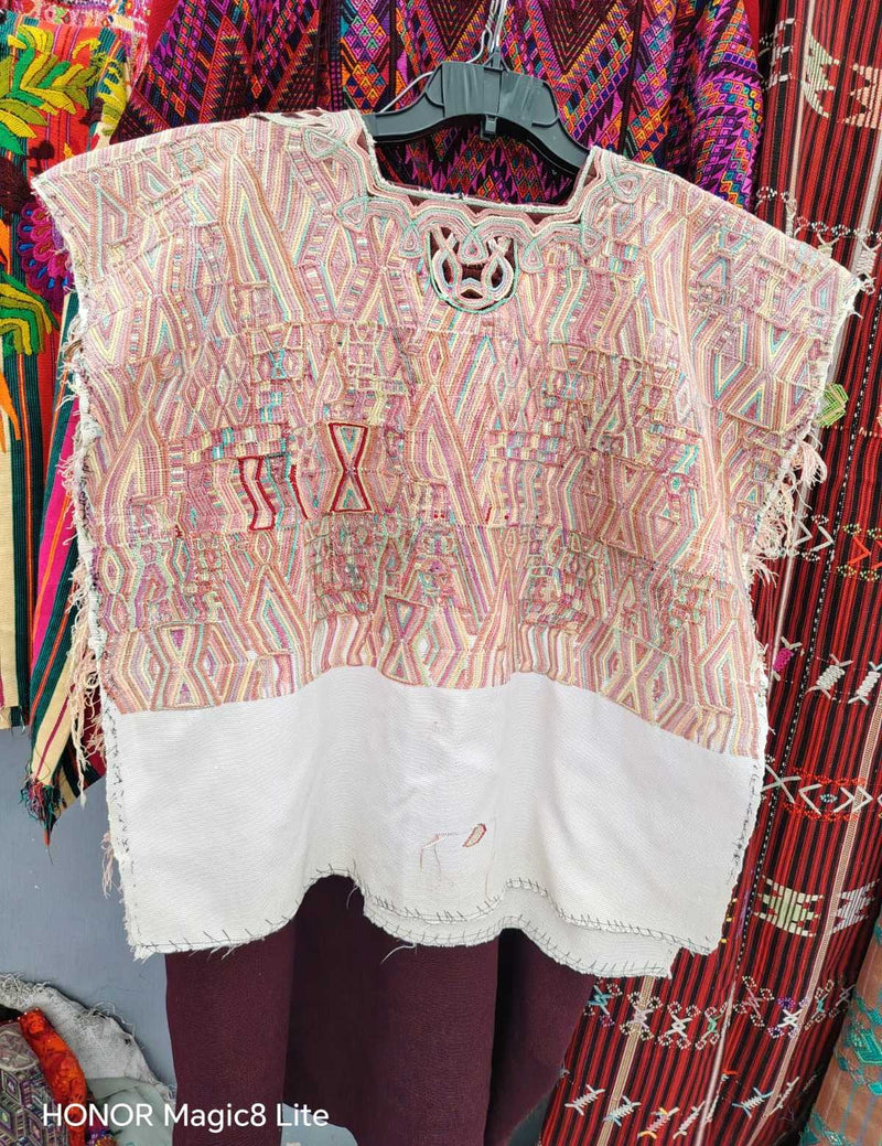 Blush and White Nebaj Huipil #6-428