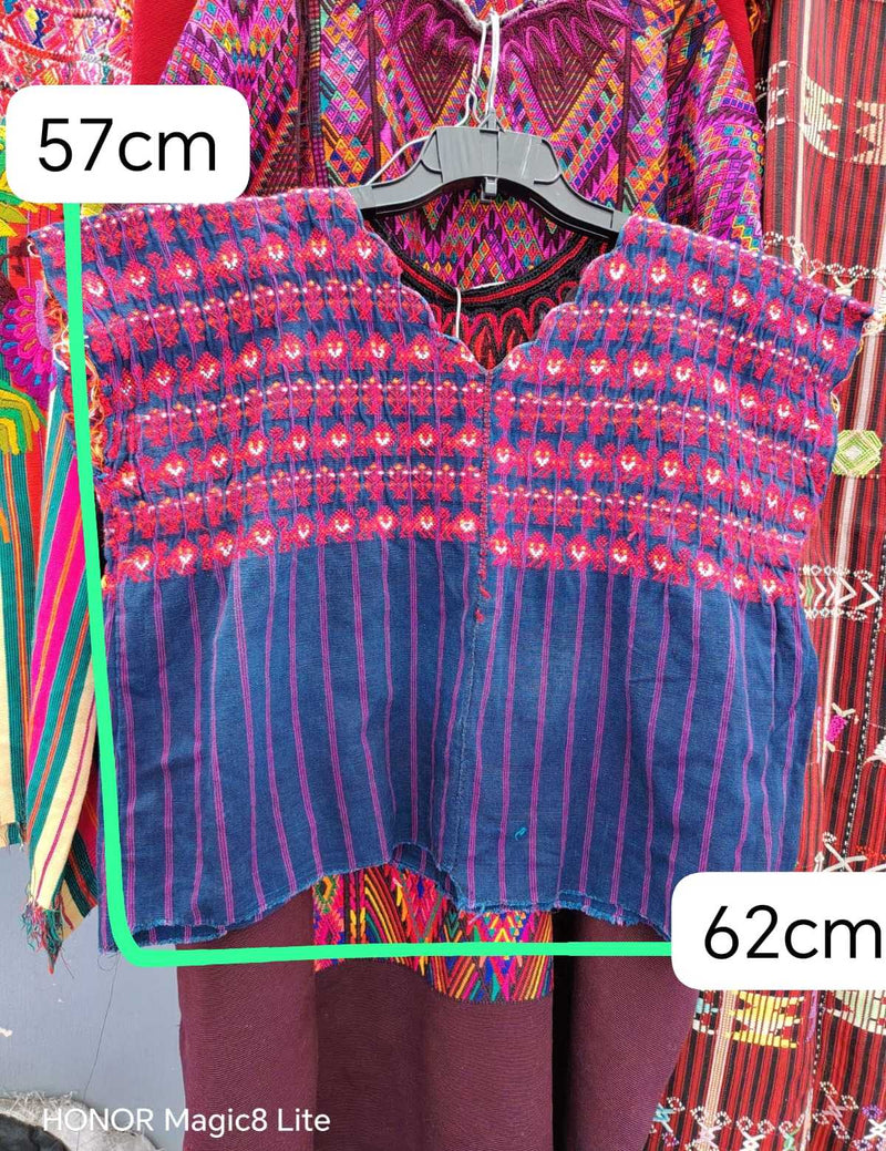 Indigo and Pink Nahuala Huipil #6-435