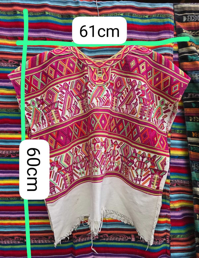 Berry and White Nebaj Huipil #6-445