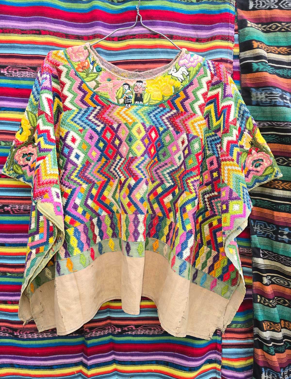 Colourful Totonicapan Huipil #6-448
