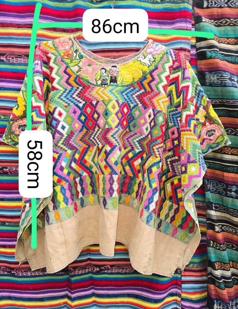 Colourful Totonicapan Huipil #6-448