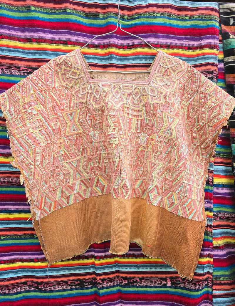 Caramel and Pink Nebaj Huipil #6-449