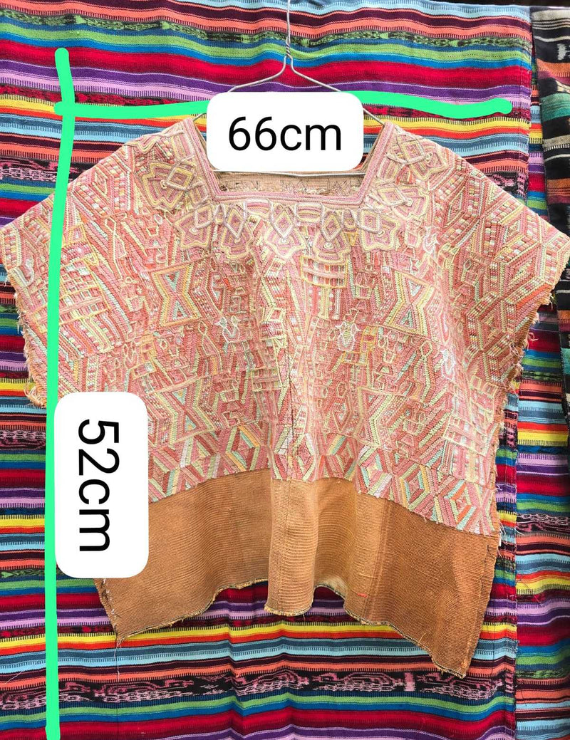 Caramel and Pink Nebaj Huipil #6-449