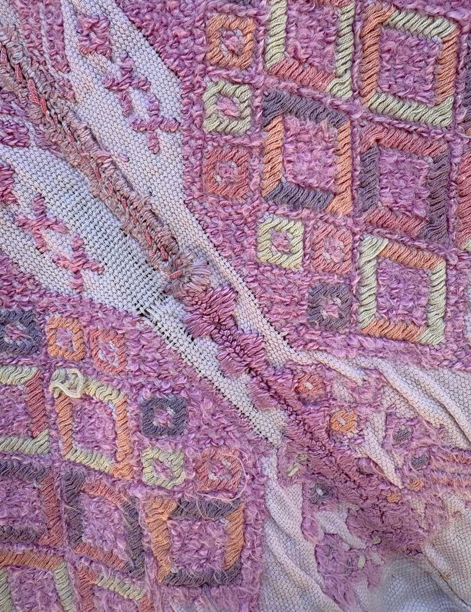 Pink and White Nahuala Tzute #6-457