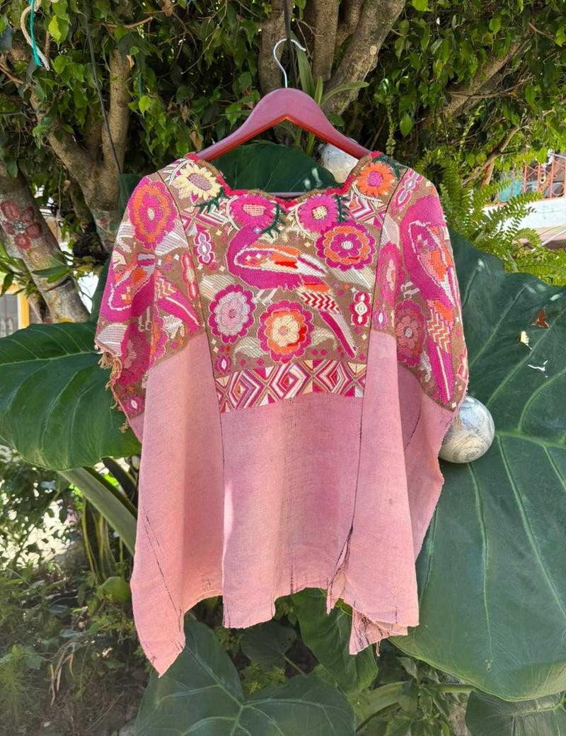 Pink Floral Chichicastenango Tzute #6-463