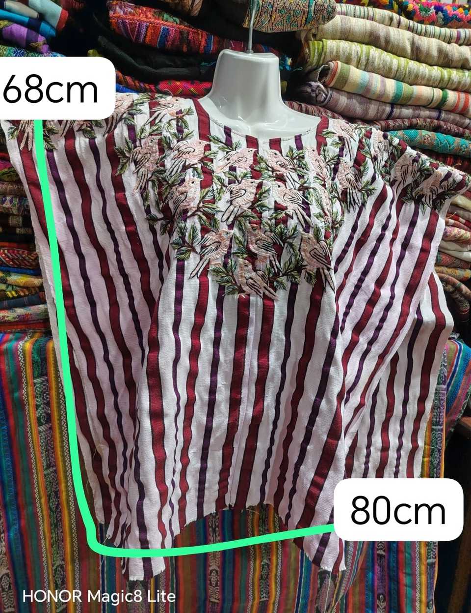 Red and White Striped Santiago Huipil #6-465