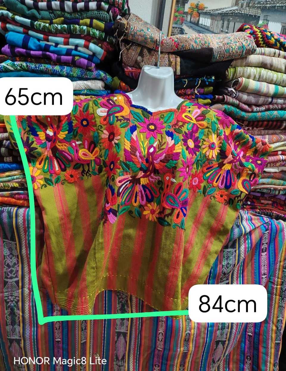 Pink and Avocado Green Chichicastenango Huipil #6-477