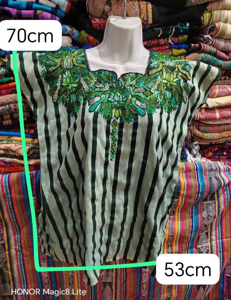 Green Striped Santiago Huipil #6-479